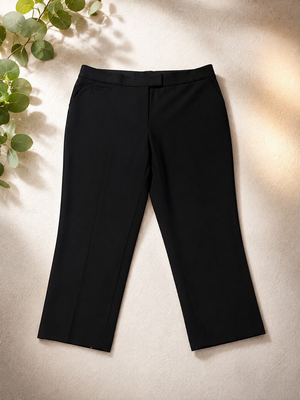 Investments Petites Women's Black Dress Pants Size 16P Short Stretch Career Work